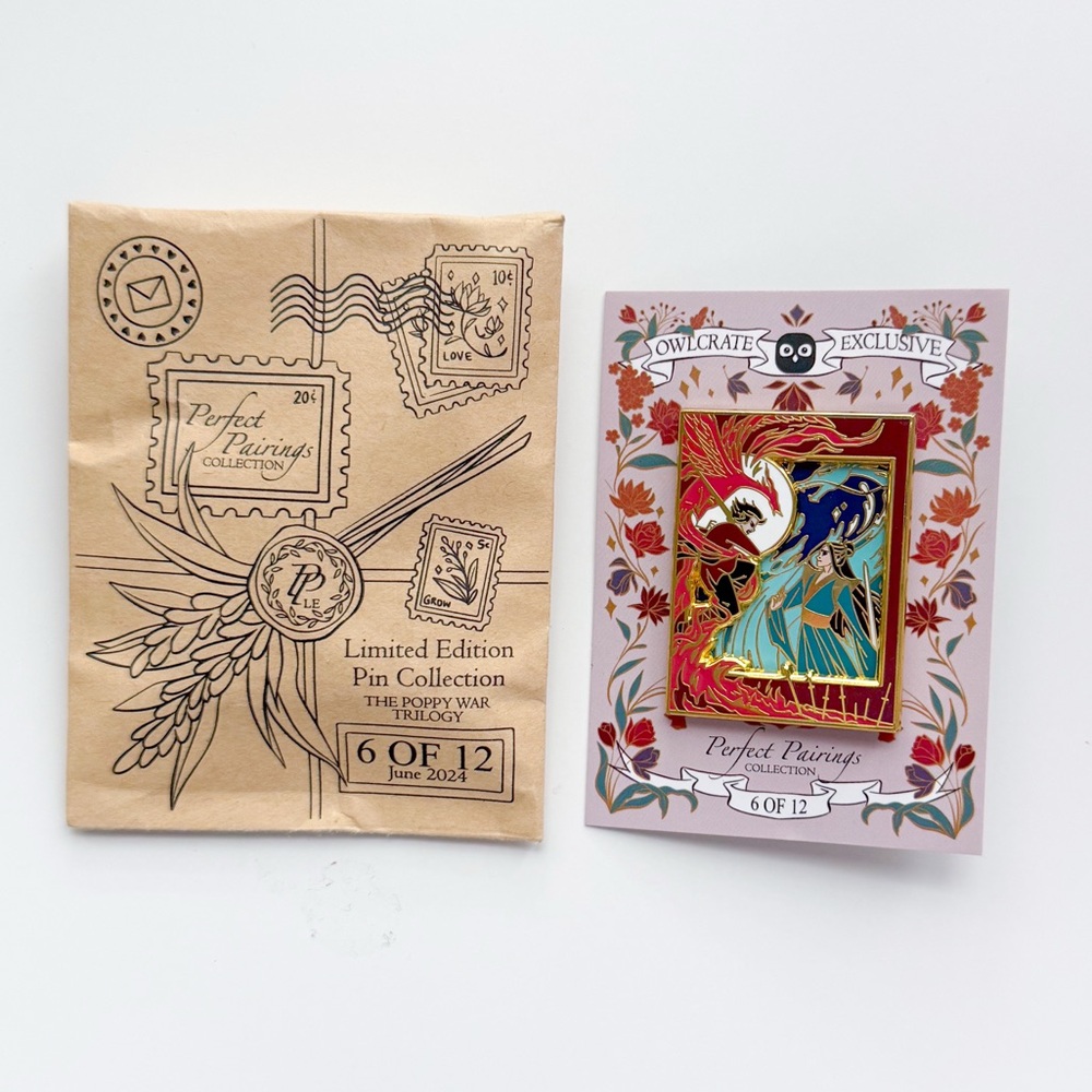 Owlcrate Perfect Pairings Sliding Enamel Pin - The Poppy War Trilogy RF Kuang